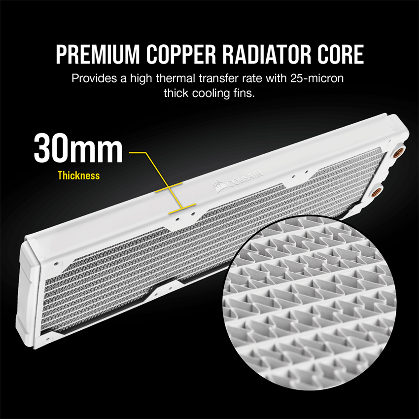 Corsair Hydro X Series XR5 360 - White (3x120mm radiator; 33mm thick) (CX-9030008-WW)