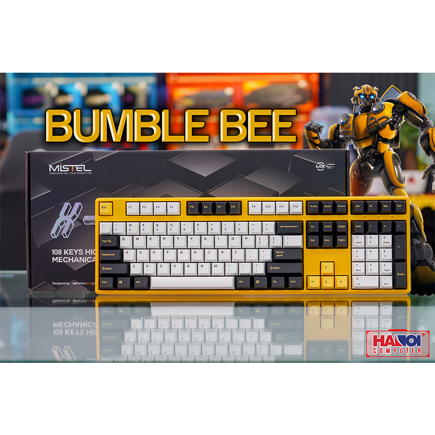 Bàn phím cơ Mistel X8 Bumble Bee Red switch (USB/PBT/Cherry/Vàng-Đen)