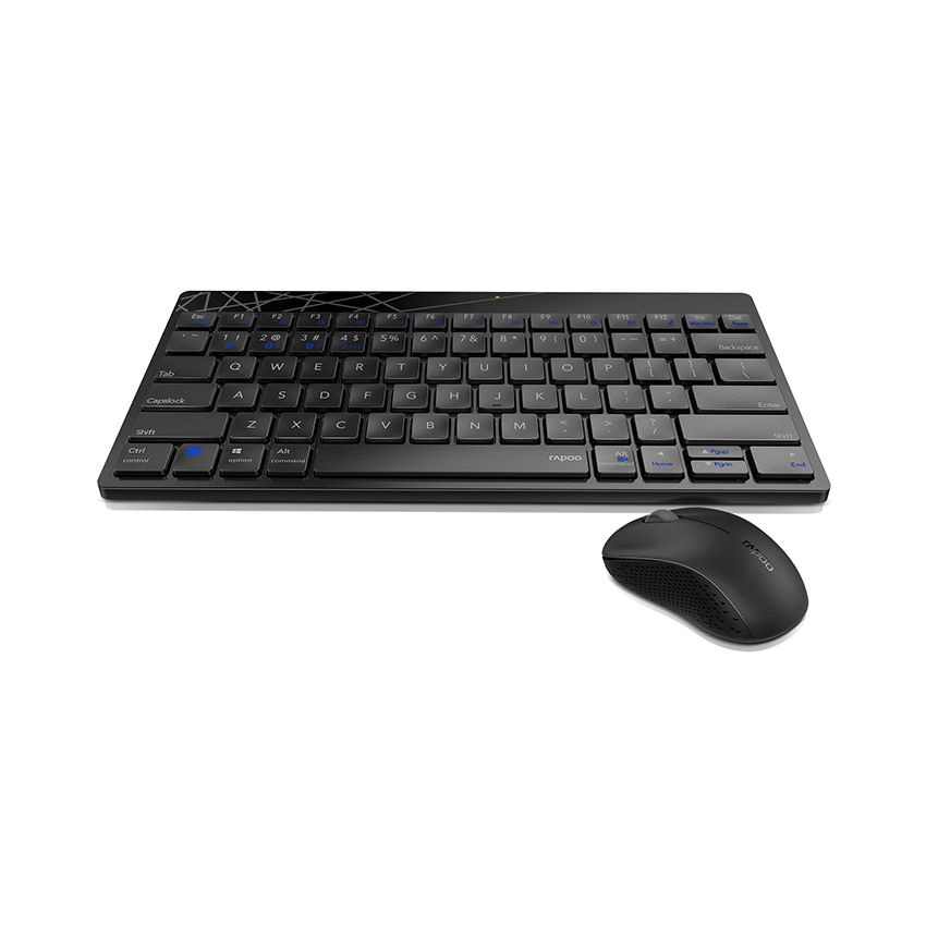 Bộ Bàn phím + Chuột không dây Rapoo 8000M màu Đen (USB/Bluetooth)