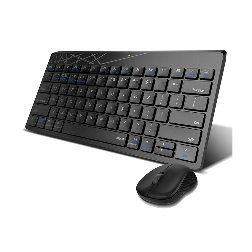 Bộ Bàn phím + Chuột không dây Rapoo 8000M màu Đen (USB/Bluetooth)