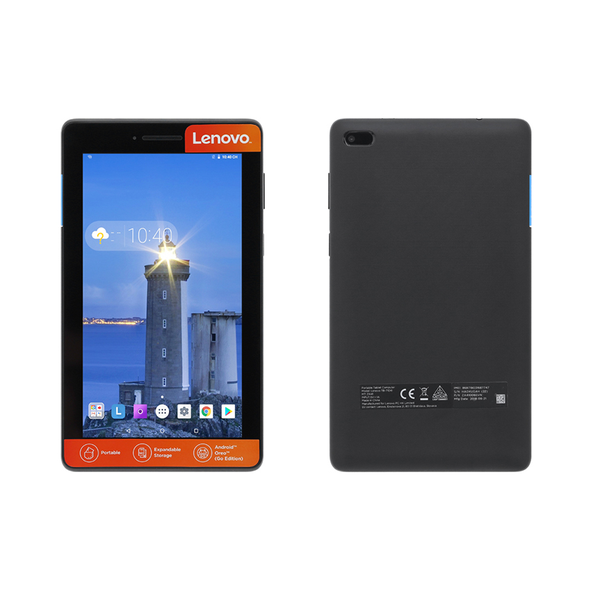 Máy tính bảng Lenovo Tab E7 TB-7104I (ZA410065VN) (MT8167D 1.3Ghz/1GB/16GB/7.0 inch/Wifi/3G+Voice/Android GO/Đen)