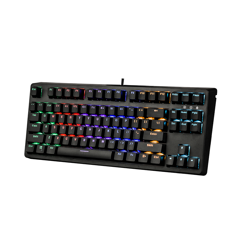 Bàn phím cơ Edra EK387 Huano brown sw (usb/màu đen/led rainbow)