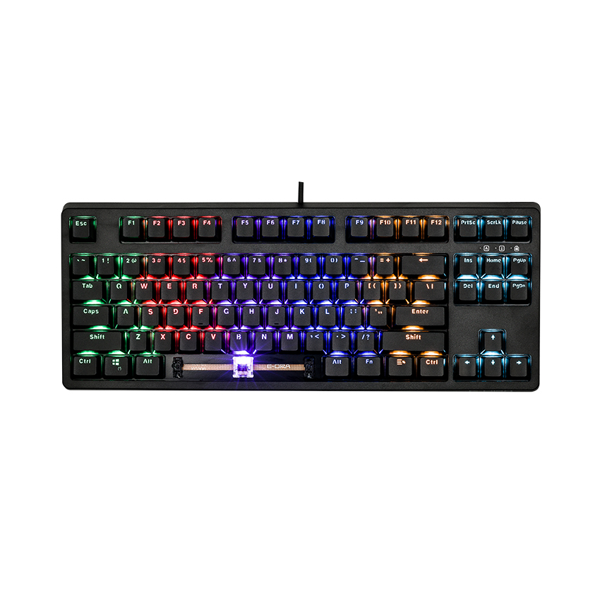 Bàn phím cơ Edra EK387 Huano brown sw (usb/màu đen/led rainbow)