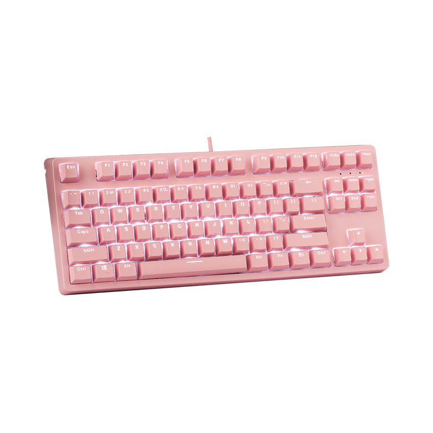 Bàn phím cơ Edra EK387 pink Huano brown sw (usb/màu hồng/led trắng)