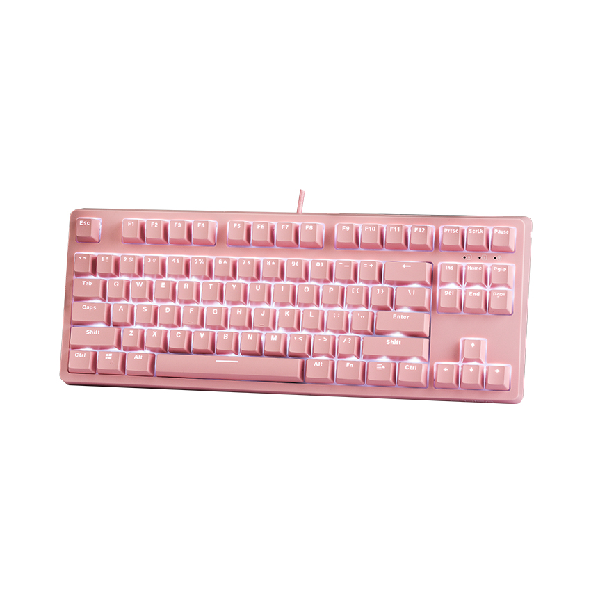 Bàn phím cơ Edra EK387 pink Huano brown sw (usb/màu hồng/led trắng)
