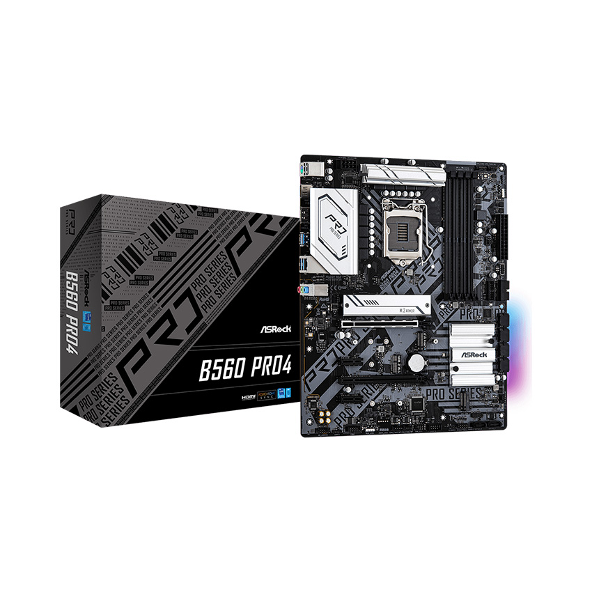 Mainboard ASROCK B560 PRO4 (Intel B560, Socket 1200, m-ATX, 4 khe Ram DDR4)