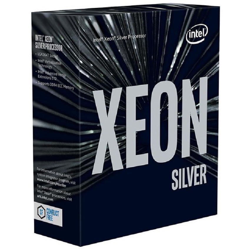 CPU Intel Xeon Silver 4210R (2.4 GHz turbo up to 3.2 GHz, 10 nhân 20 luồng, 13.75 MB Cache, 100 W, Tray) - Socket Intel LGA 3647
