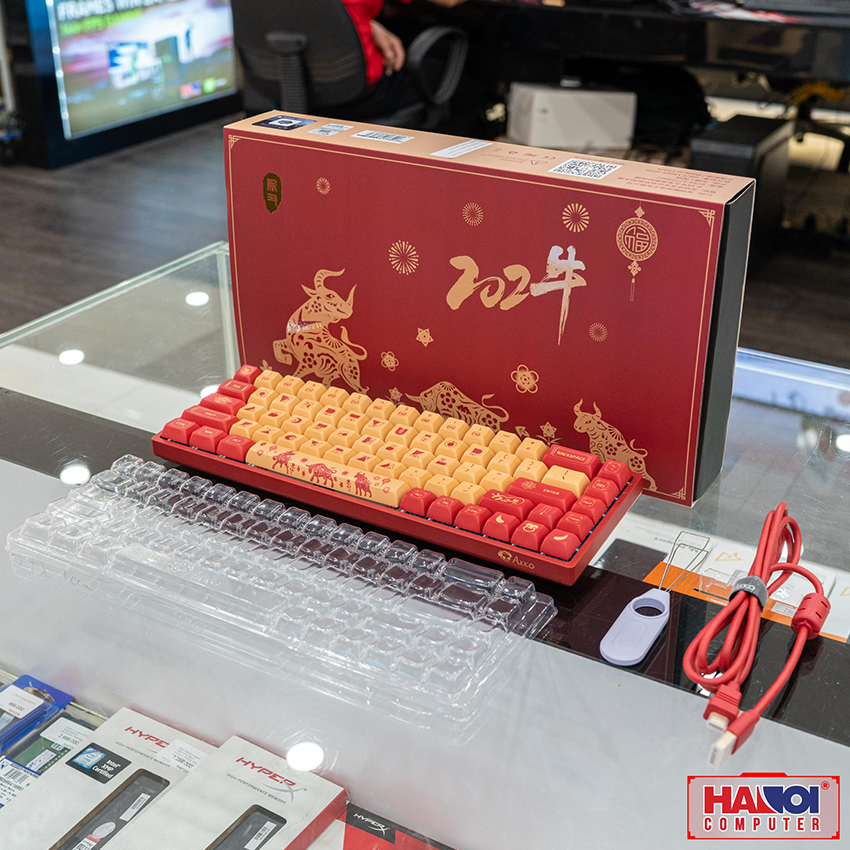 Bàn phím không dây Akko 3068 V2 Year Of Ox Matcha Green (Bluetooth/RGB/PBT/Akko CS sw)