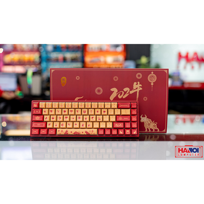 Bàn phím không dây Akko 3068 V2 Year Of Ox Ocean Blue (Bluetooth/RGB/PBT/Akko CS sw)
