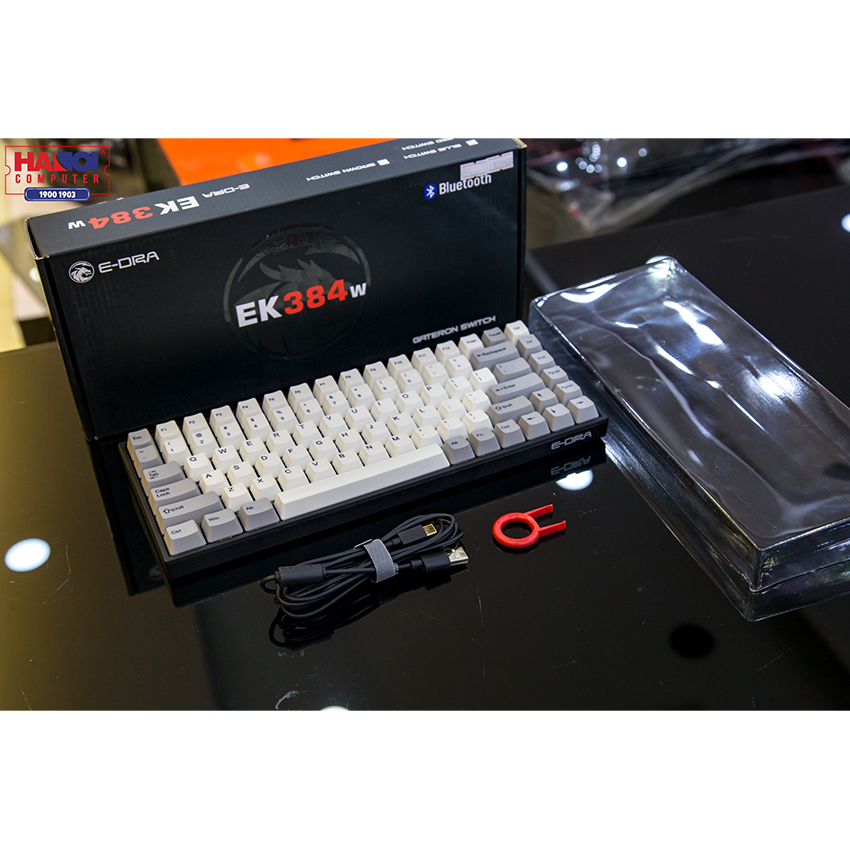 Bàn phím cơ Không dây Edra EK384W (USB/PBT/Gateron Blue sw)