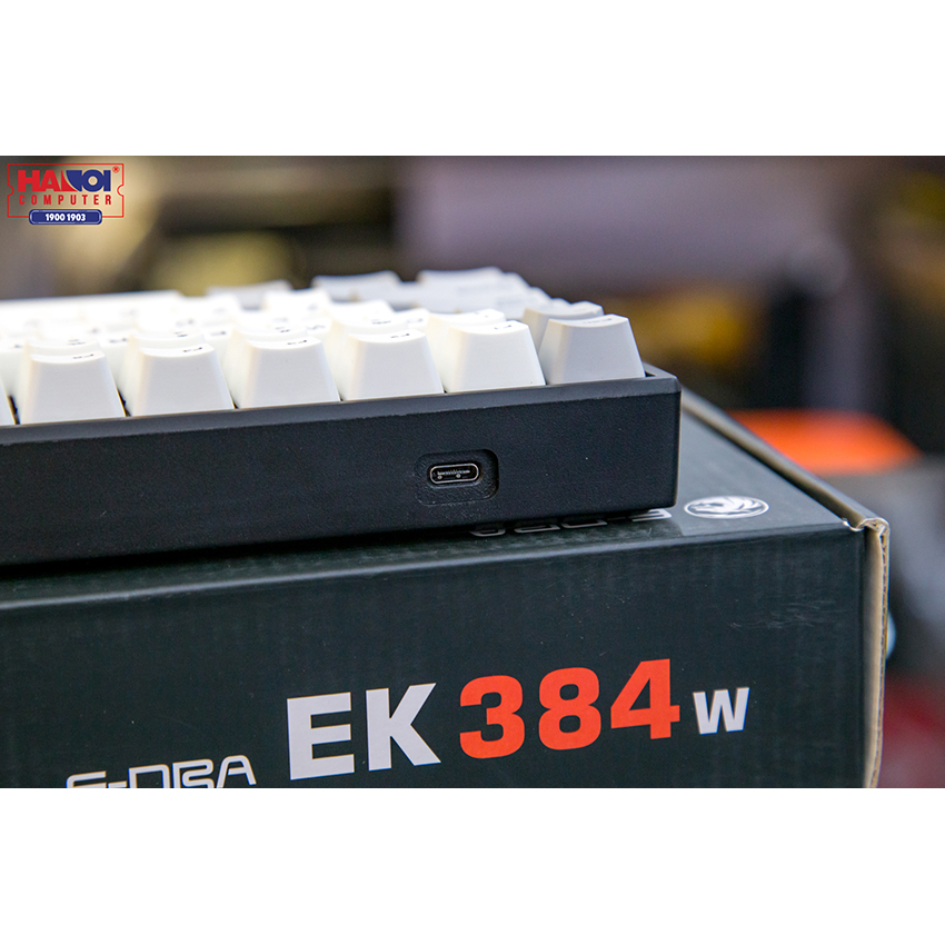 Bàn phím cơ Không dây Edra EK384W (USB/PBT/Gateron Blue sw)