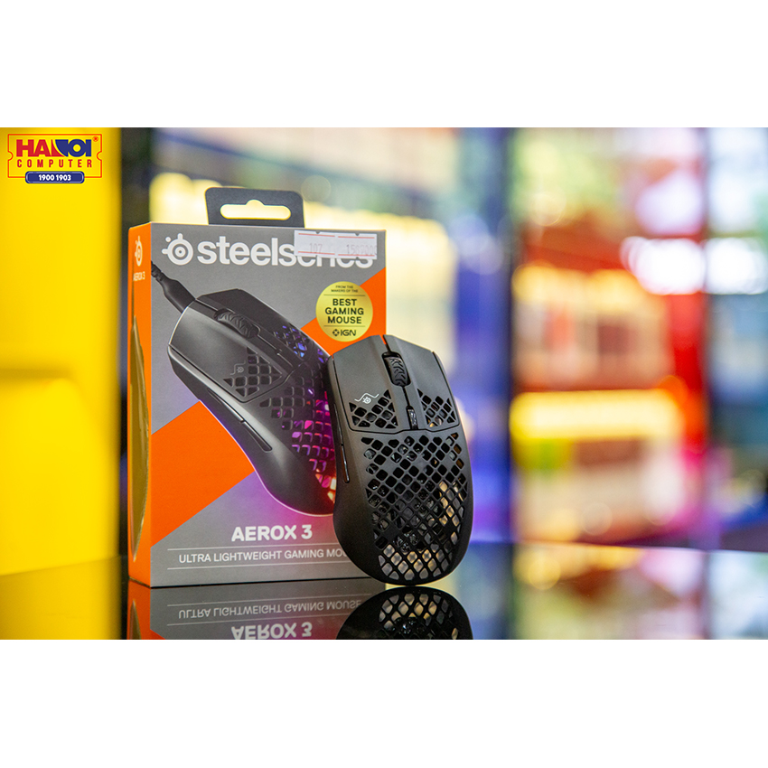 Chuột Steelseries Aerox 3 đen (USB/RGB) (62599)