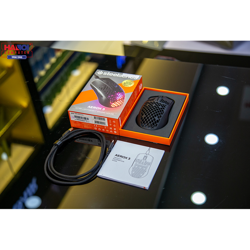 Chuột Steelseries Aerox 3 đen (USB/RGB) (62599)