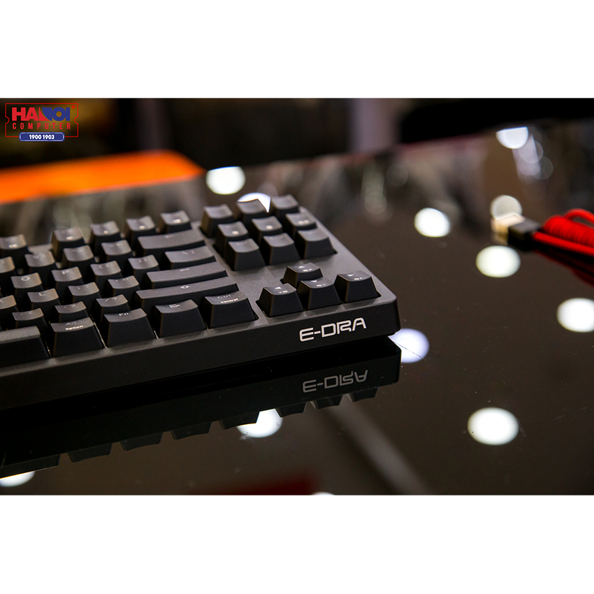 Bàn phím cơ không dây Edra EK387W đen (USB/RGB/Gateron Brown sw)