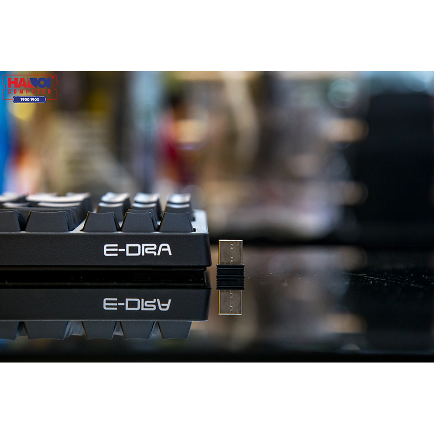Bàn phím cơ không dây Edra EK387W đen (USB/RGB/Gateron Brown sw)
