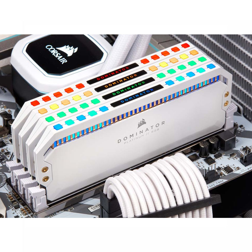 Ram Desktop Corsair Dominator Platinum White RGB (CMT32GX4M2E3200C16W) 32GB (2x16G) DDR4 3200MHz
