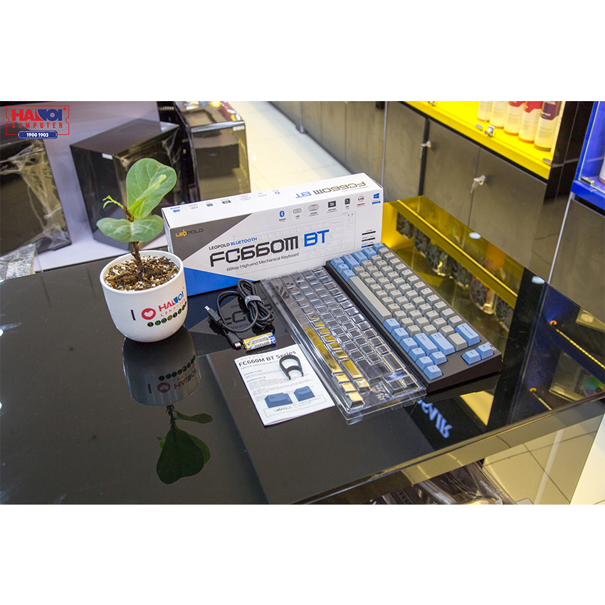 Bàn phím cơ không dây Leopold FC660MPD BT Silver sw (USB/Bluetooth/Blue Grey)