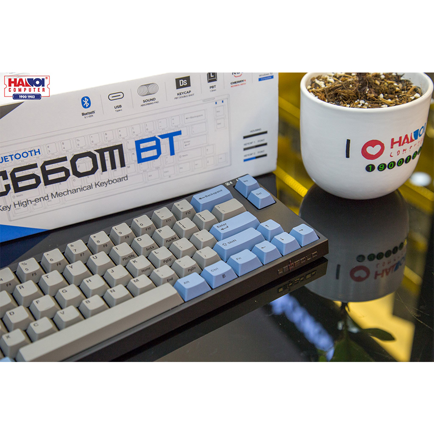 Bàn phím cơ không dây Leopold FC660MPD BT Silver sw (USB/Bluetooth/Blue Grey)