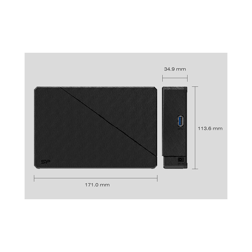 Ổ cứng di động SILICON POWER Stream S07 8TB Black, 3.5 inch USB 3.1 Gen1 - SP080TBEHDS07C3K