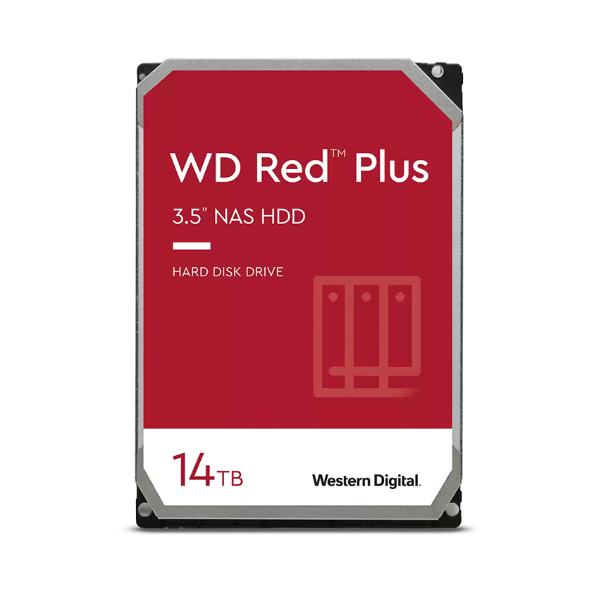 Ổ cứng HDD Western Caviar Red Plus 14TB  7200Rpm, SATA3 6Gb/s, 512MB Cache - (WD140EFGX)