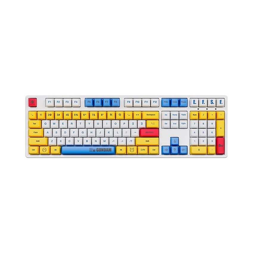 Bàn phím IKBC Gundam v1.0 Fullsize (Blue sw) (PBT/Cherry sw/USBC/Trắng-Xanh-Vàng)
