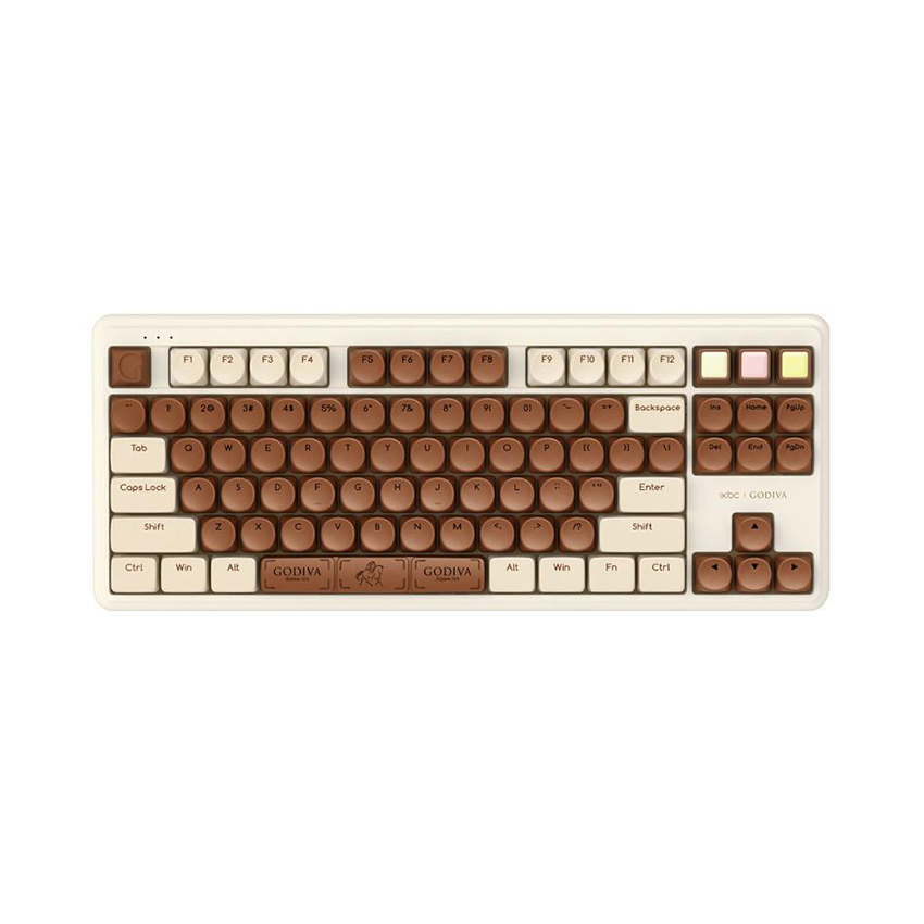 Bàn phím không dây IKBC Goldiva (Brown sw) (PBT/Cherry sw/USBC/Trắng-Chocolate)