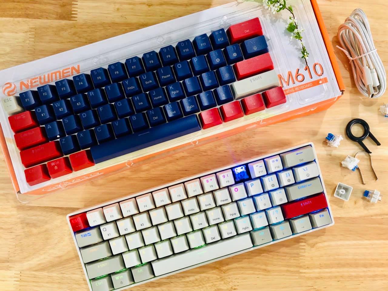 Bàn phím không dây Newmen GM610 RGB Dual mode Red sw (USB/Bluetooth)