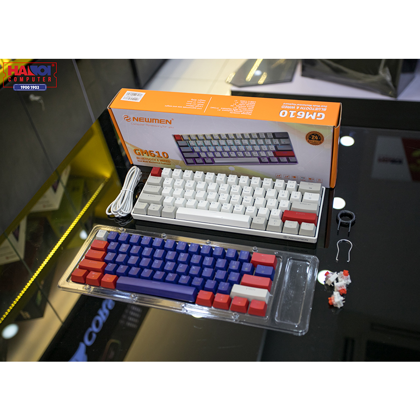 Bàn phím không dây Newmen GM610 RGB Dual mode Blue sw (USB/Bluetooth)