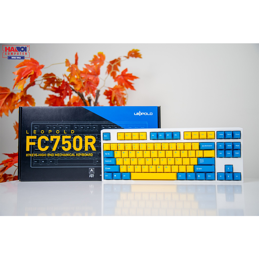 Bàn phím cơ Leopold FC750R PD Sweden White Red sw