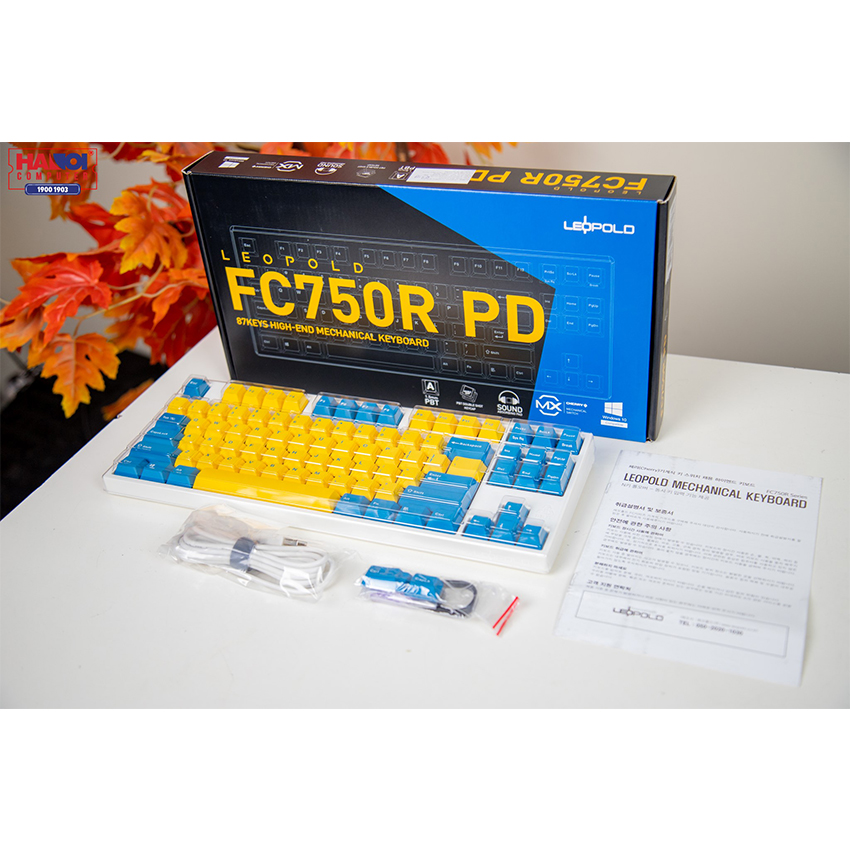 Bàn phím cơ Leopold FC750R PD Sweden White Red sw