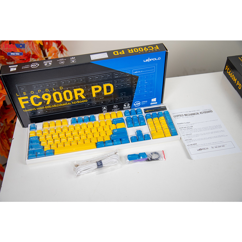 Bàn phím cơ Leopold FC900R PD Sweden White Red sw