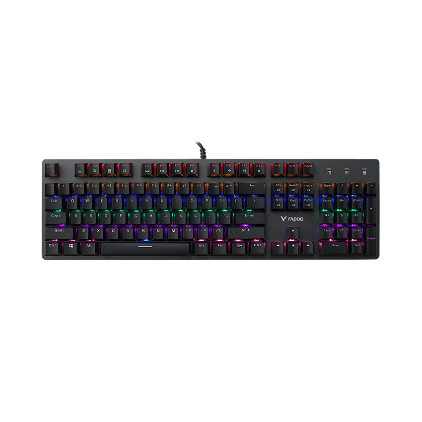 Bàn phím Rapoo V500SE đen Blue sw (USB/Led đa sắc)