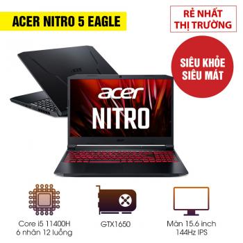 Laptop Acer Nitro 5 2021 (Core i5-11400H / RAM 8G / SSD 256G / VGA Nvidia GTX 1650- 4G / màn 15.6 inh Full HD IPS, 144Hz)